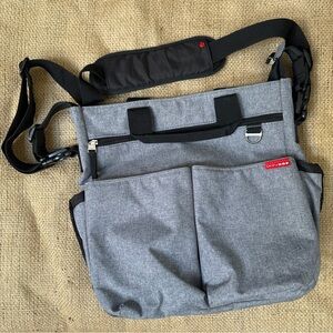 EUC Grey Skip Hop diaper bag. Small discolor on bottom.